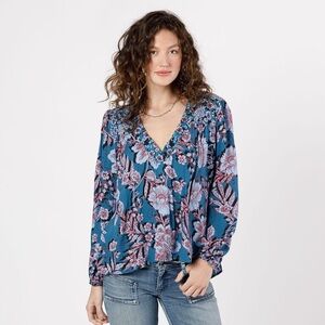 Band of the Free | JOSIE SAPPHIRE MIXED PRINT LONG SLEEVE TOP